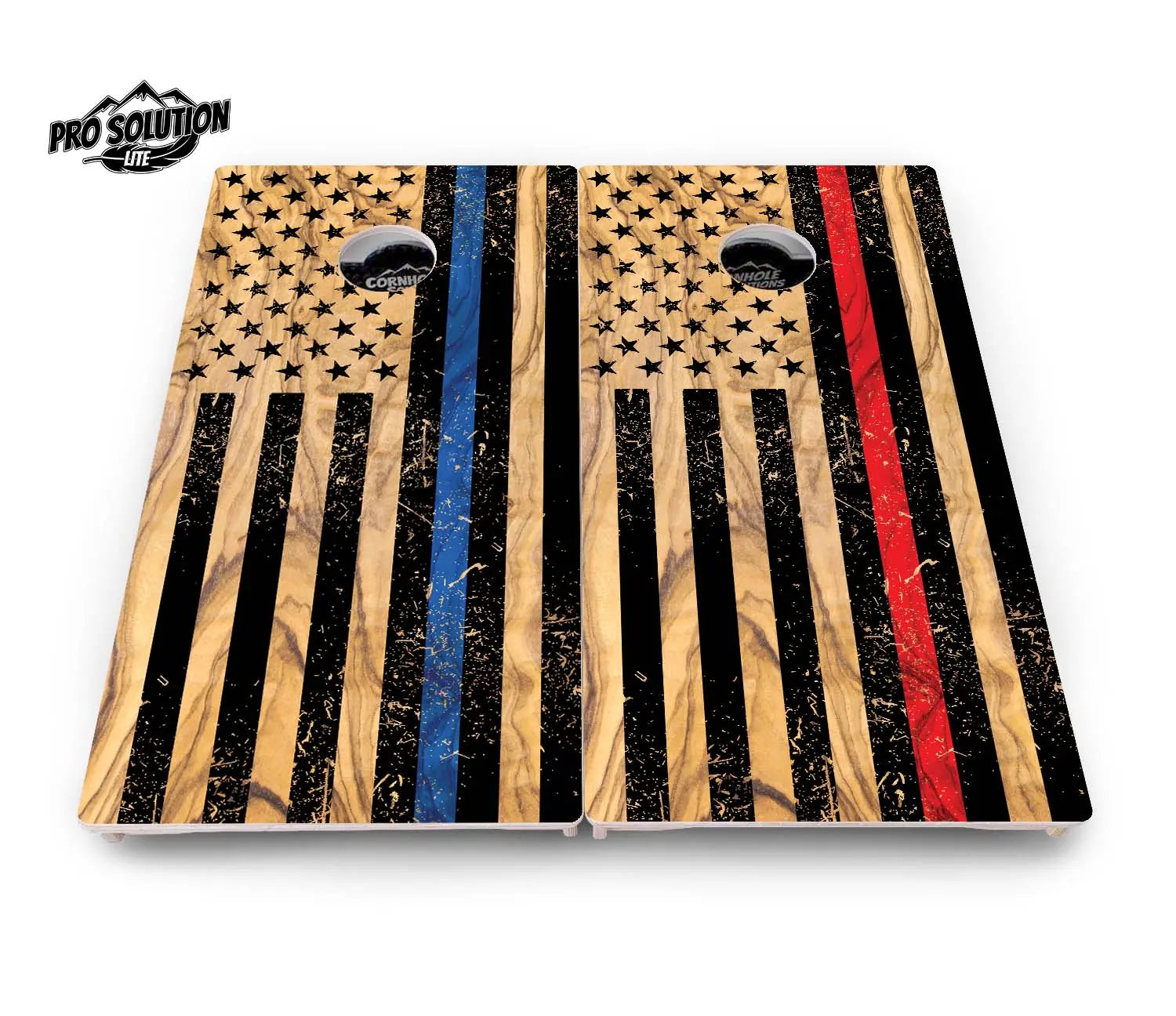 Light Wood Flag Cornhole Boards - Pro Solution Lite Series by Cornhole Solutions, custom cornhole board detail photo 2
