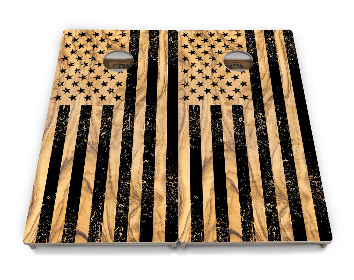 Light Wood Flag Cornhole Boards - Professional Tournament Series Cornhole Solutions