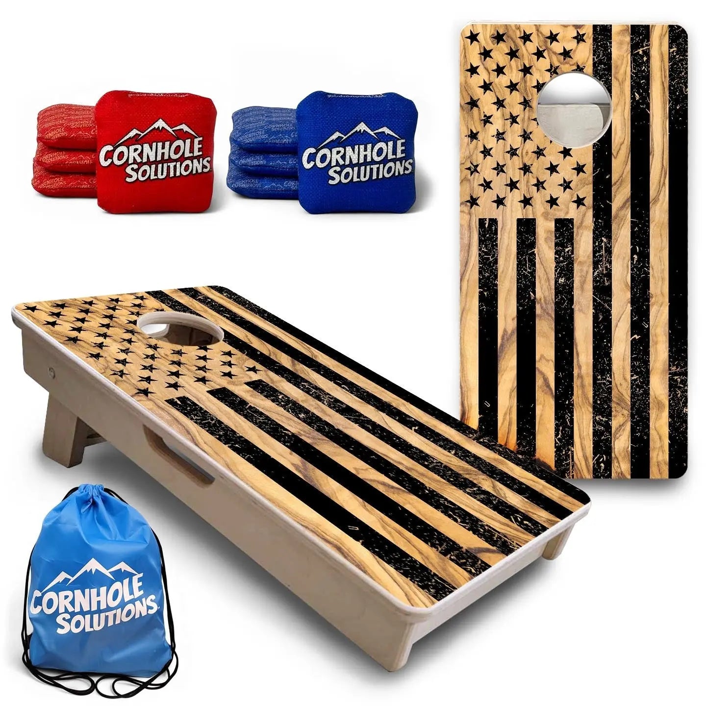 Light Wood Flag - Mini or Vacation Size Cornhole Boards by Cornhole Solutions, custom cornhole board main product photo