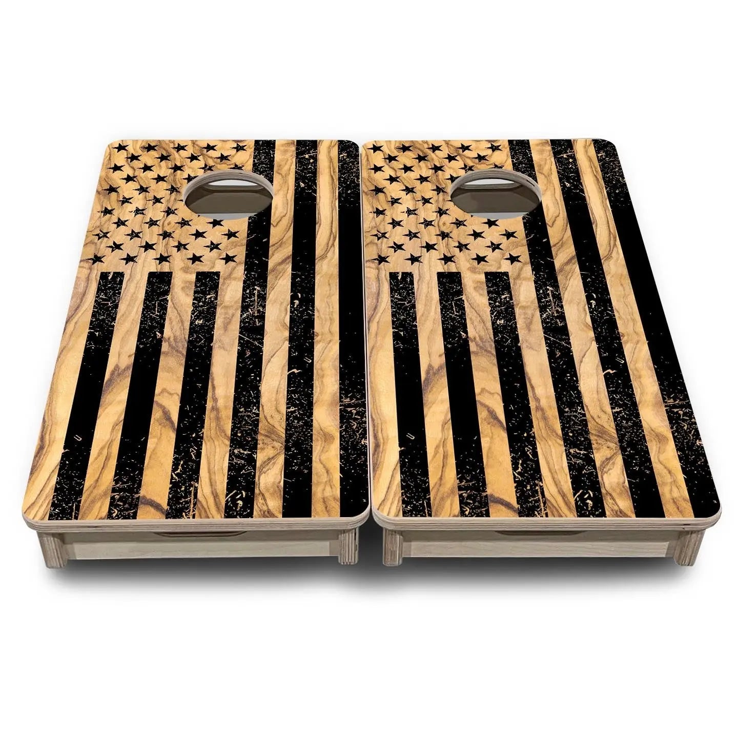Light Wood Flag - Mini or Vacation Size Cornhole Boards by Cornhole Solutions, custom cornhole board detail photo 2