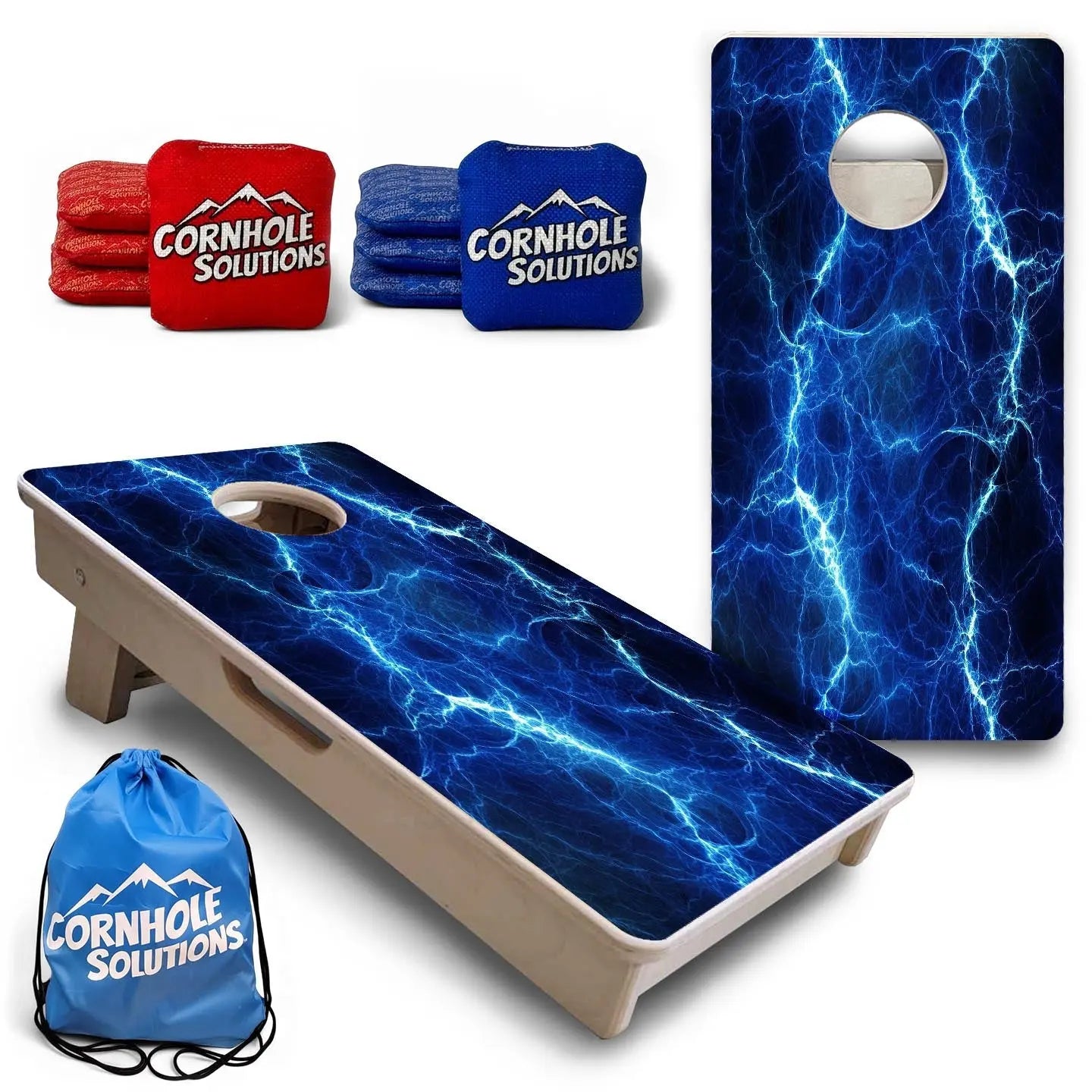 Lightning - Mini Cornhole Board Set (12" x 24") with 8 Mini Bags by Cornhole Solutions, custom cornhole board main product photo