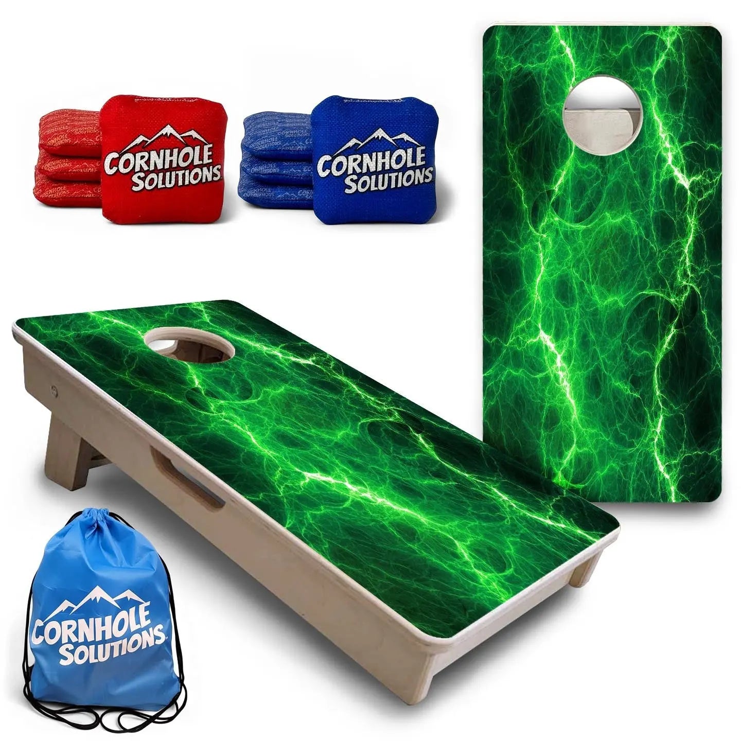 Lightning - Mini Cornhole Board Set (12" x 24") with 8 Mini Bags by Cornhole Solutions, custom cornhole board detail photo 2