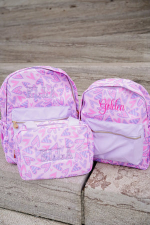 Lilac Hearts Backpack KenzKustomz