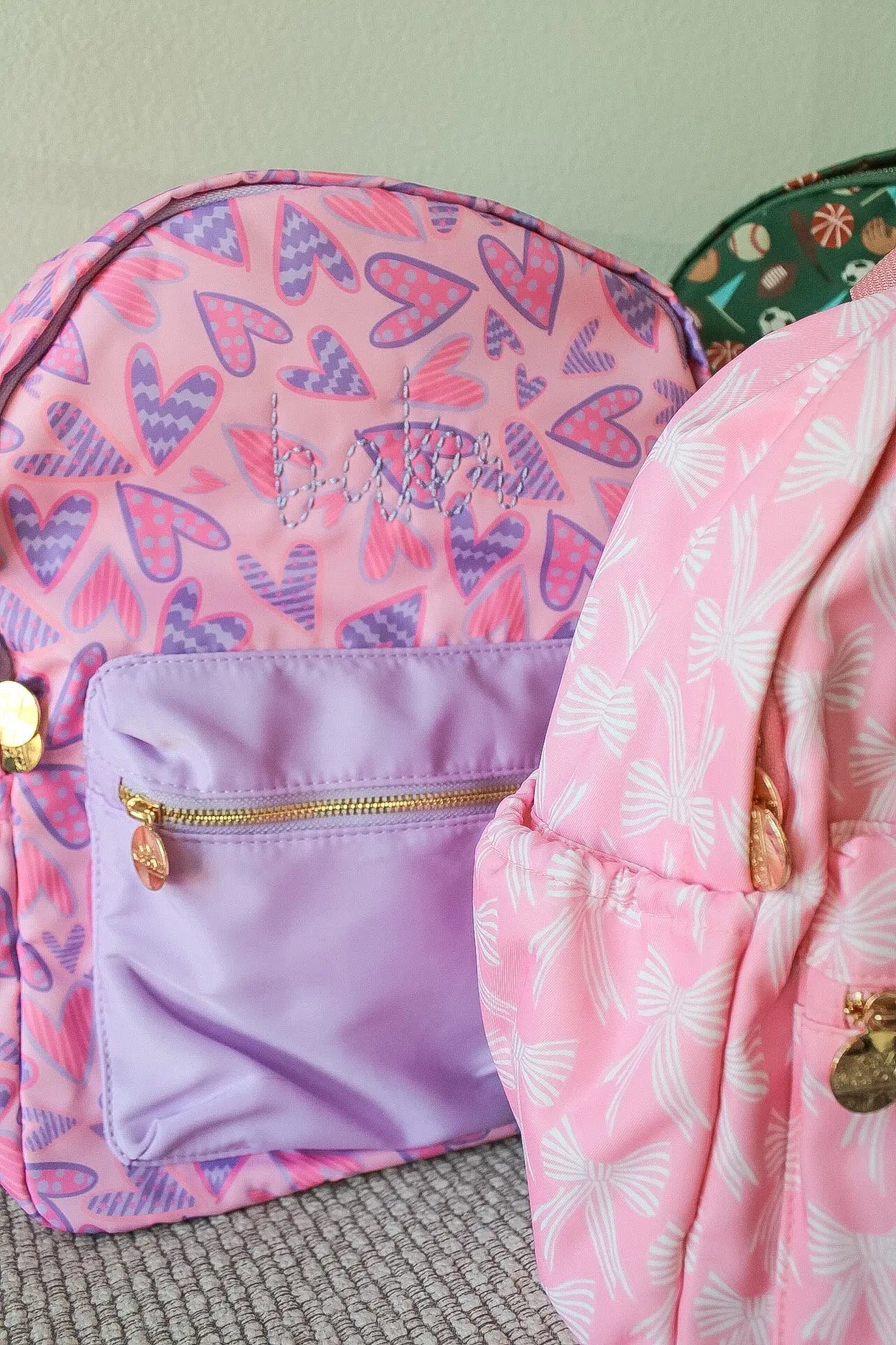 Lilac Hearts Backpack KenzKustomz