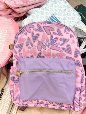 Lilac Hearts Backpack KenzKustomz