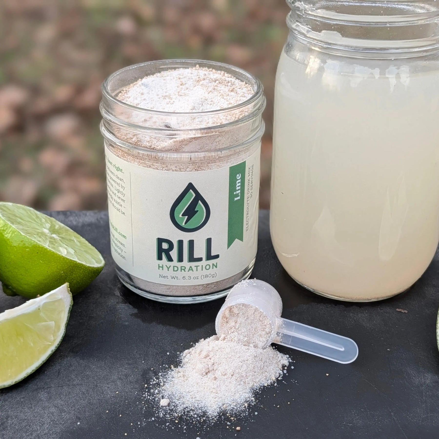 Lime Rill clean hydration drink mix 30 serving jar by Rill Hydration