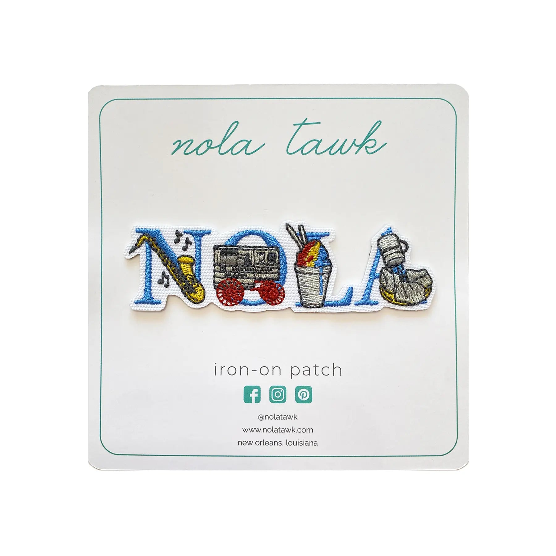 Little Nola Iron-On Patch by Nola Tawk, embroidered patches detail photo 2