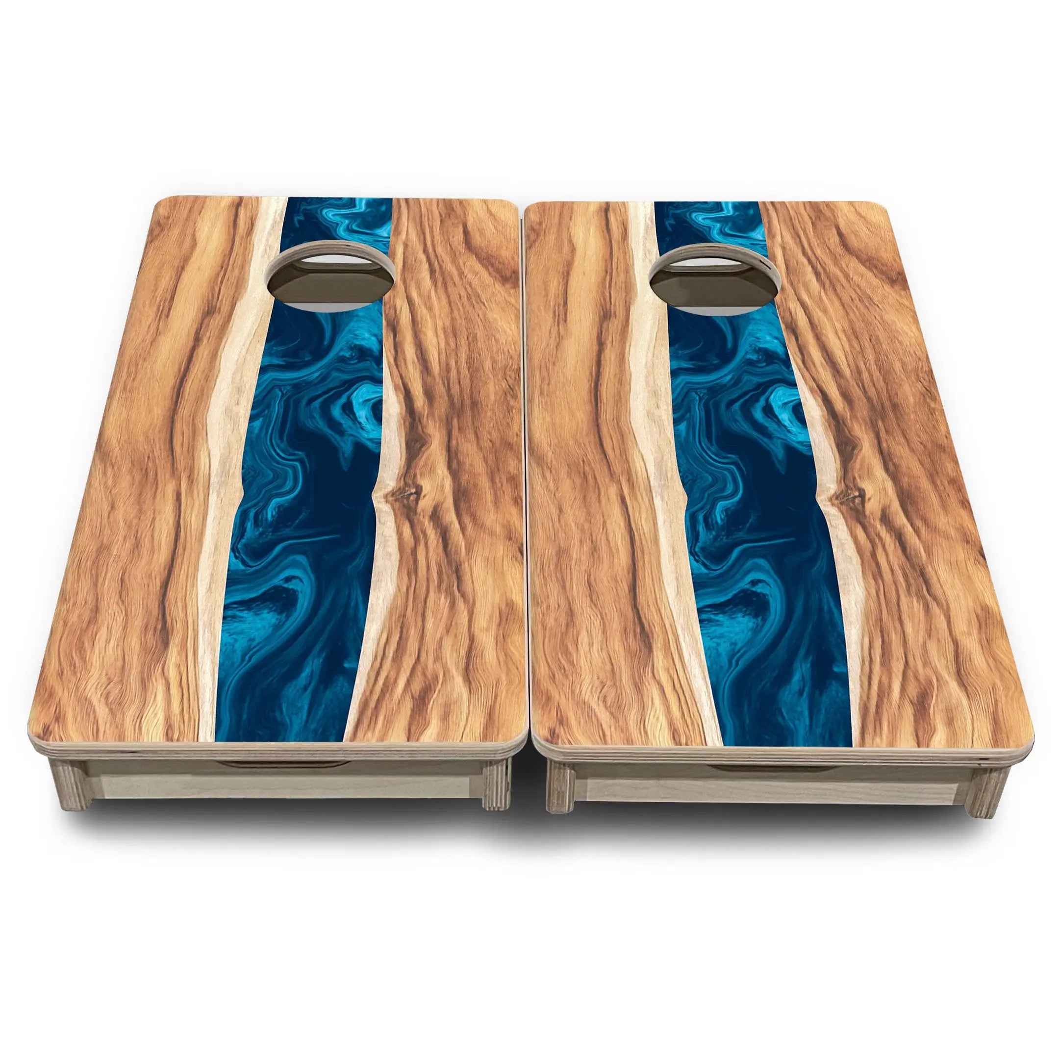 Live Edge River - Mini or Vacation Size Cornhole Boards by Cornhole Solutions, custom cornhole board detail photo 2