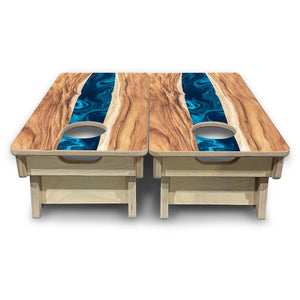 Live Edge River - Mini or Vacation Size Cornhole Boards by Cornhole Solutions, custom cornhole board detail photo 5