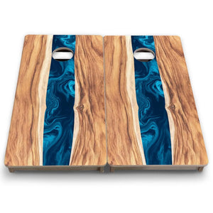 Live Edge River - Mini or Vacation Size Cornhole Boards by Cornhole Solutions, custom cornhole board detail photo 6