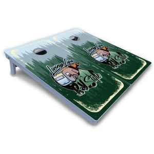 Living Life RV Style Cornhole Boards - All Weather Series by Cornhole Solutions, custom cornhole board detail photo 3
