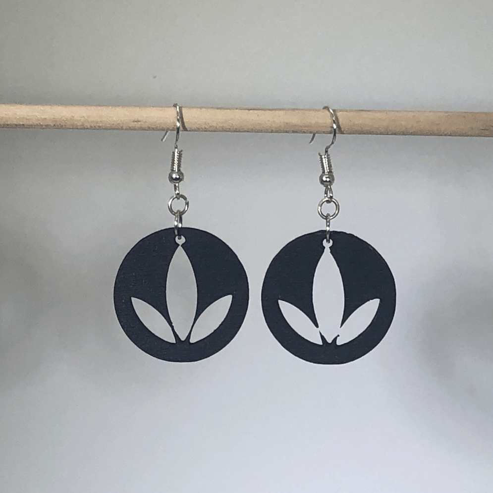 Lotus Flower Wooden Dangle Earrings | Spiritual Yoga Jewelry by Cate's Concepts, LLC, handmade jewelry main product photo