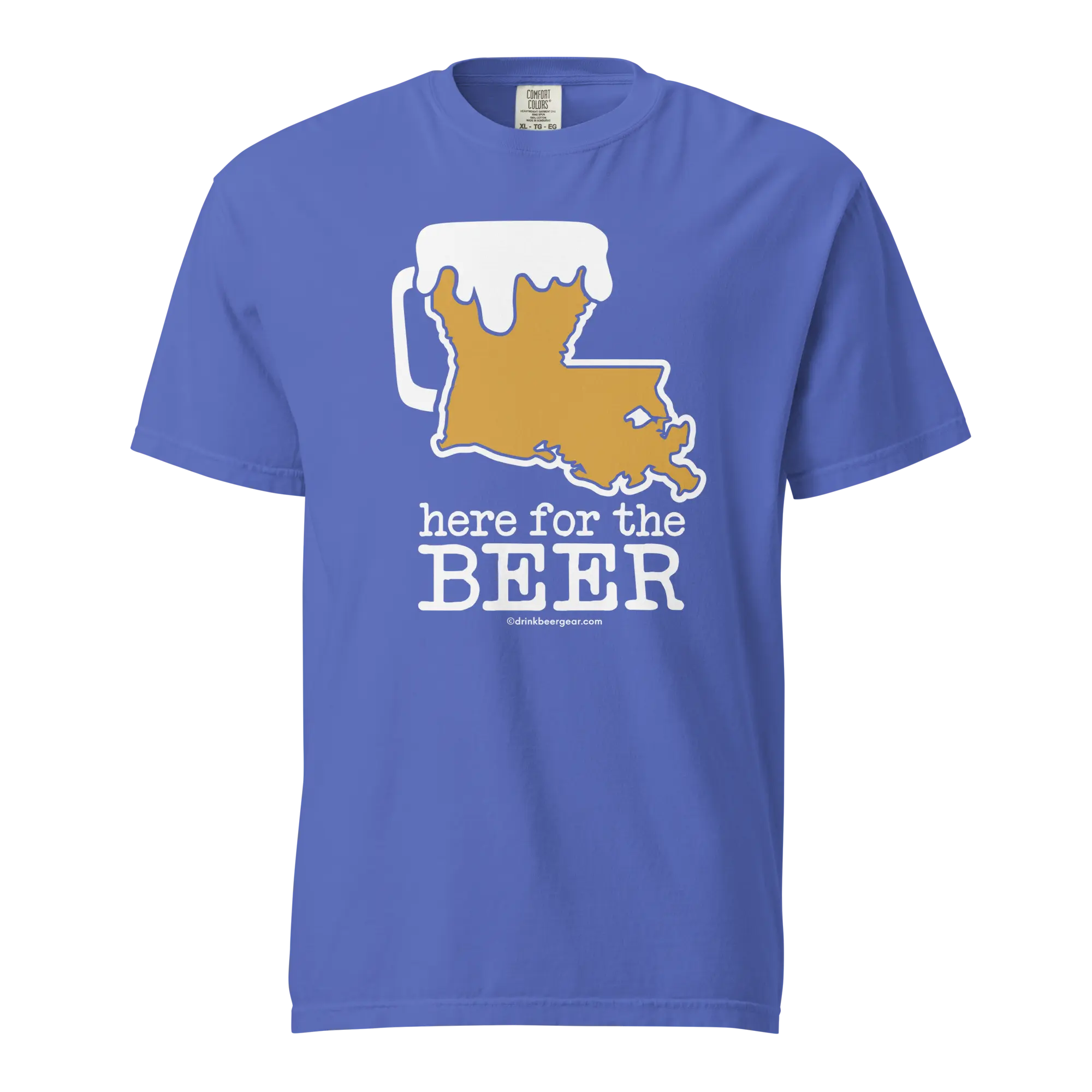 Louisiana Beer Mug Tee – Here For The Beer. - COMFORT COLORS BRAND TEE Drink Beer Gear