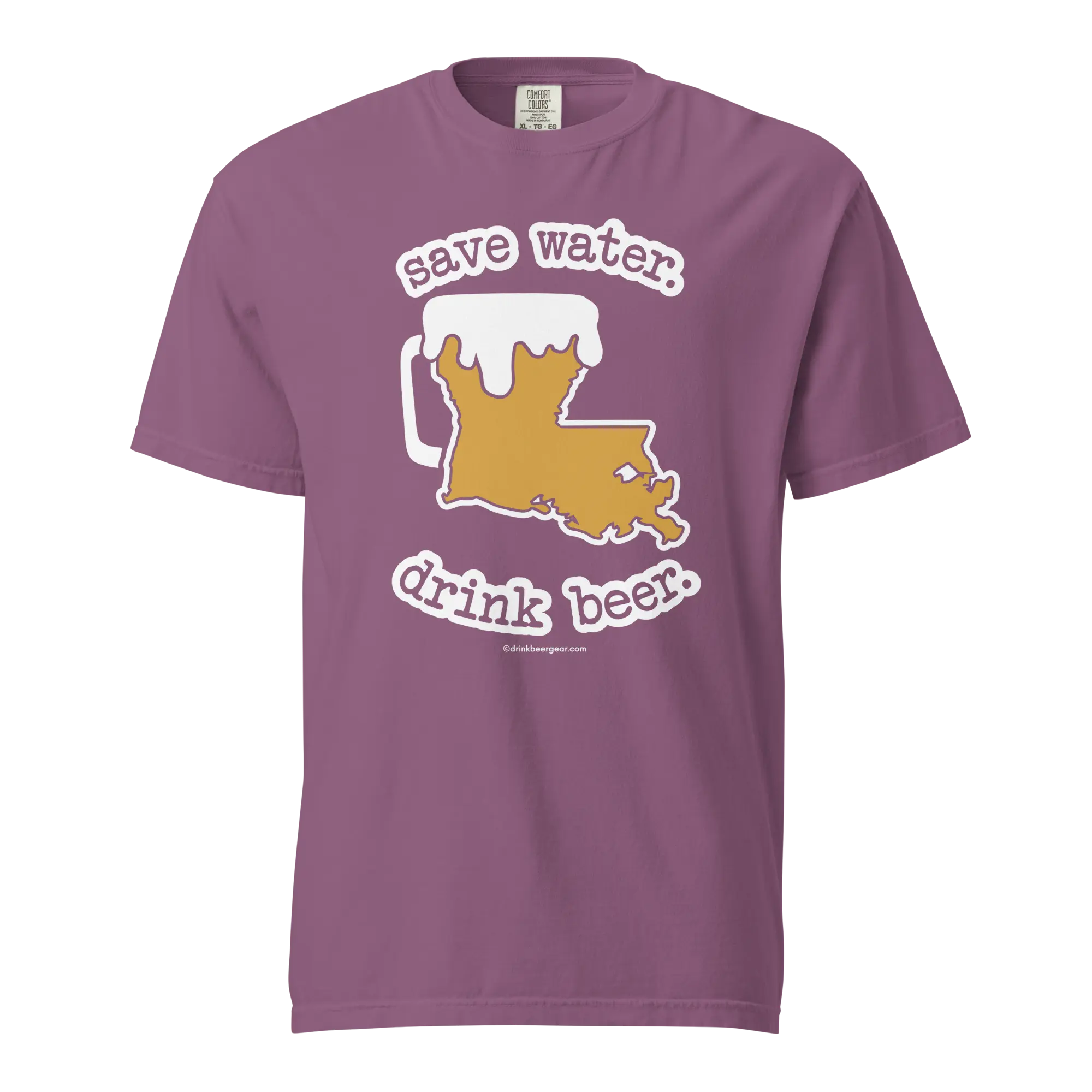 Louisiana Beer Mug Tee – Save Water. Drink Beer. - COMFORT COLORS BRAND TEE Drink Beer Gear