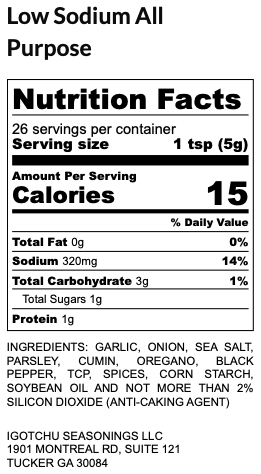 Igotchu Low Sodium All Purpose seasonings by Igotchu Seasonings, Southern food gift detail photo 3