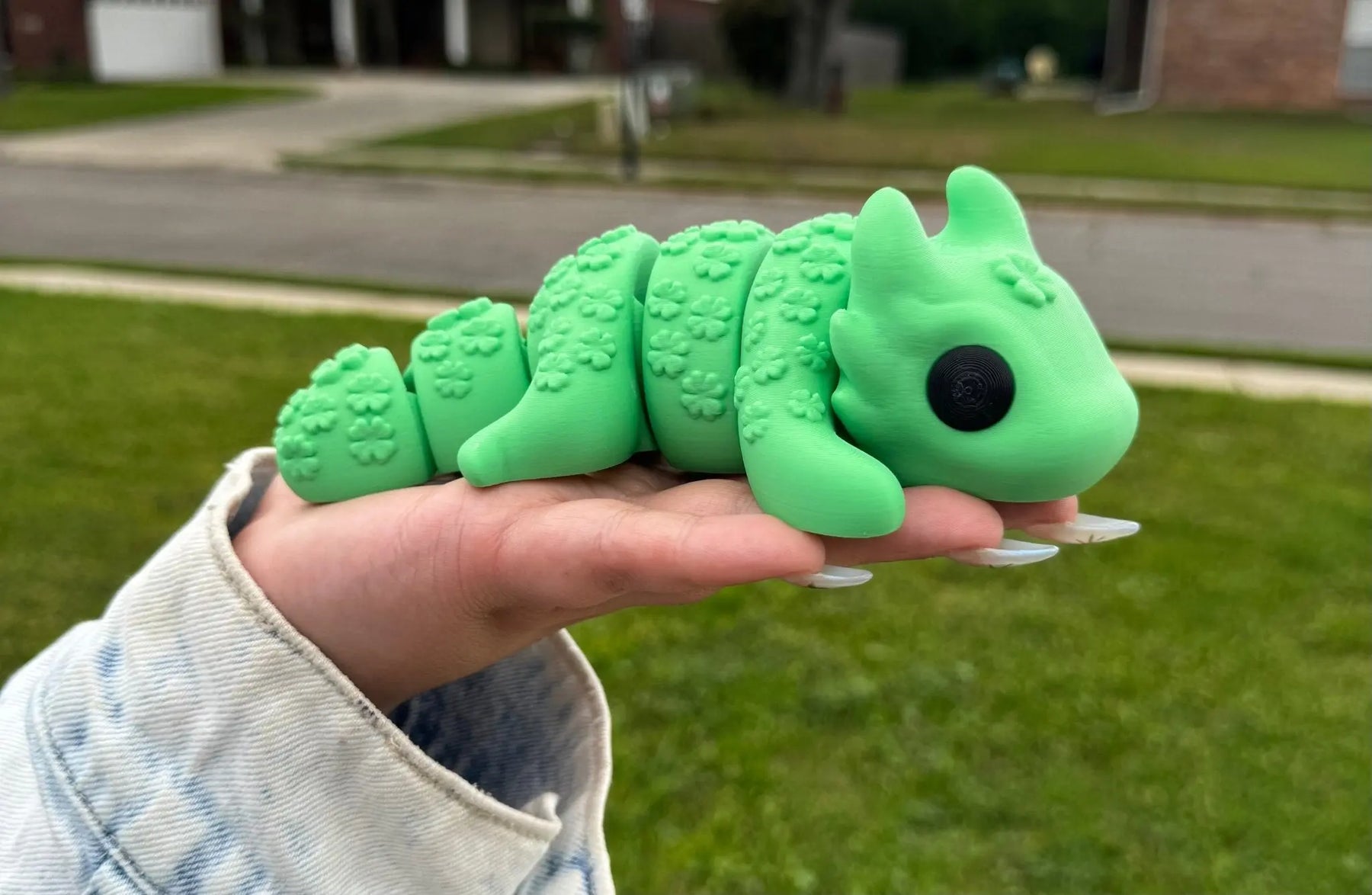 Lucky Dragon 3D Printed Fidget Toy | Shamrock Fantasy Sensory Toy by Mushroom Lady Co, paper gift main product photo