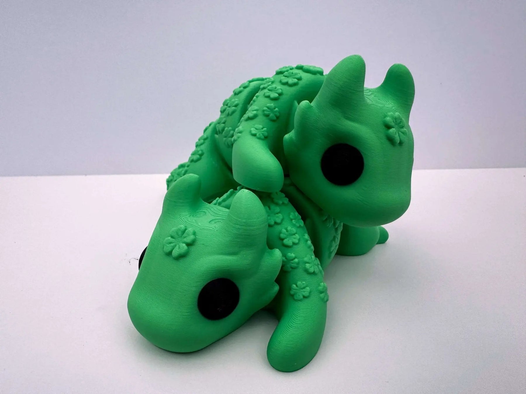 Lucky Dragon 3D Printed Fidget Toy | Shamrock Fantasy Sensory Toy by Mushroom Lady Co, paper gift detail photo 3