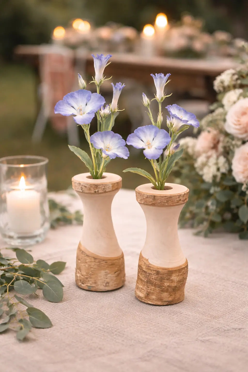 Luxury River Birch Candle Holders or Bud Vases – Handcrafted Wooden Set of Two, Rustic Wedding & Heirloom Decor Paw Paw’s Woodshop of Mississippi