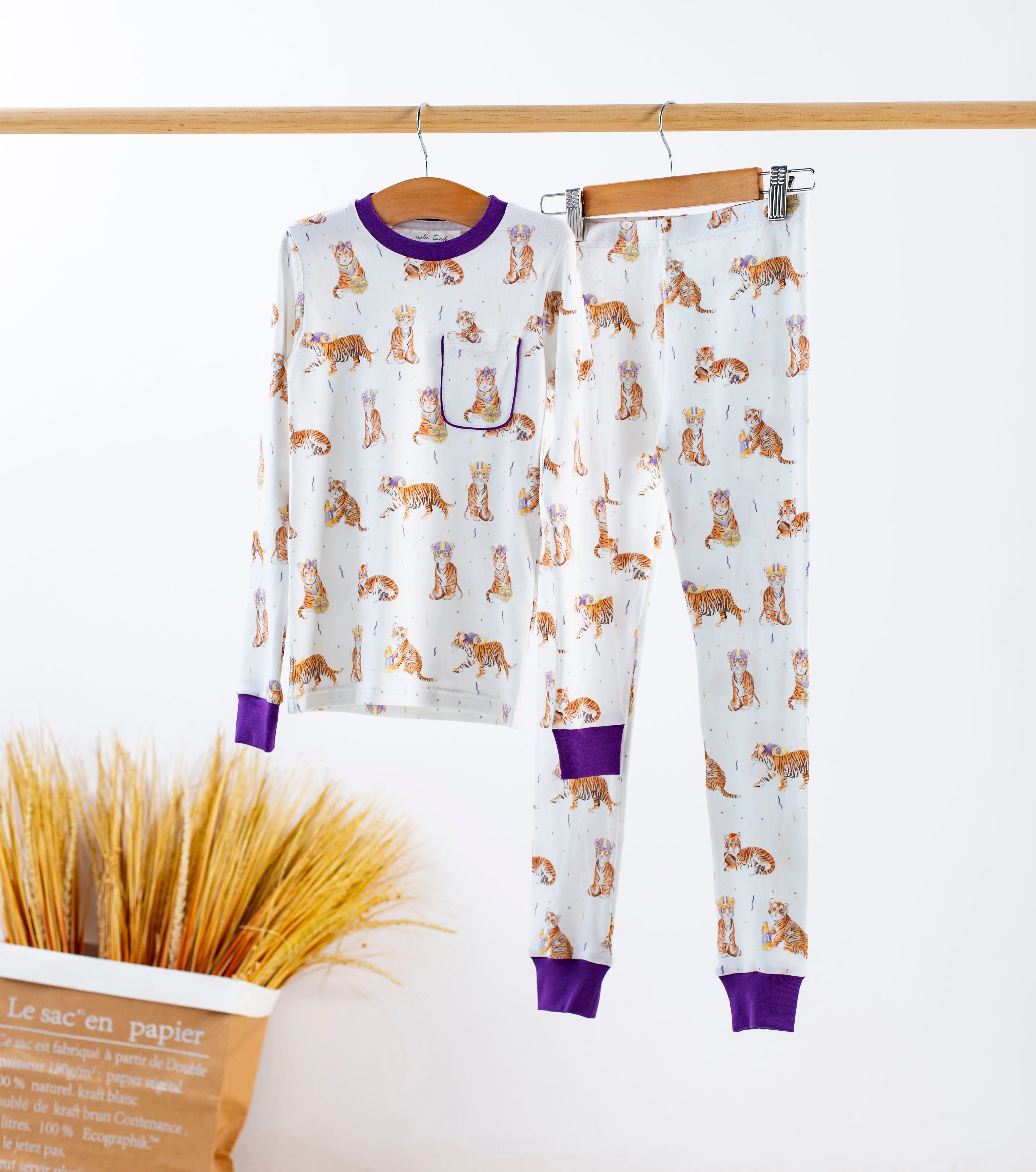 MVC: Louisiana Tigers Organic Cotton Pajama Set Nola Tawk