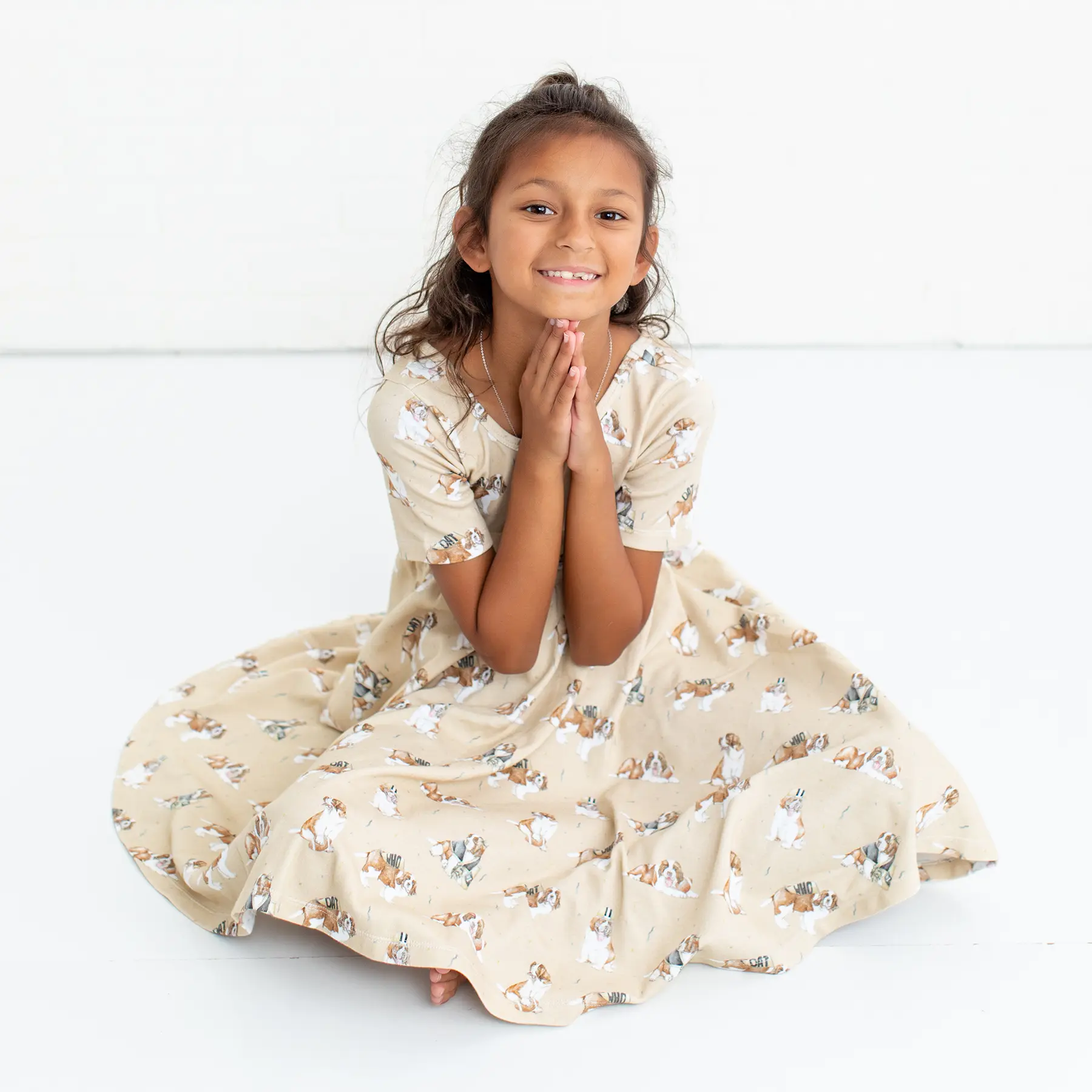 MVP: Louisiana Saints Organic Cotton Twirl Dress by Nola Tawk, Southern lifestyle apparel detail photo 2