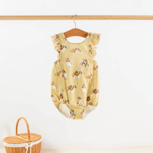 MVP: Louisiana Saints Organic Muslin Bubble Romper Nola Tawk