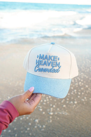 Make Heaven Crowded - Denim Vintage Trucker Hat KenzKustomz