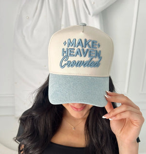 Make Heaven Crowded - Denim Vintage Trucker Hat KenzKustomz