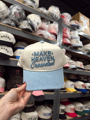 Make Heaven Crowded - Denim Vintage Trucker Hat KenzKustomz