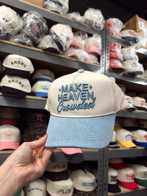 Make Heaven Crowded - Denim Vintage Trucker Hat KenzKustomz