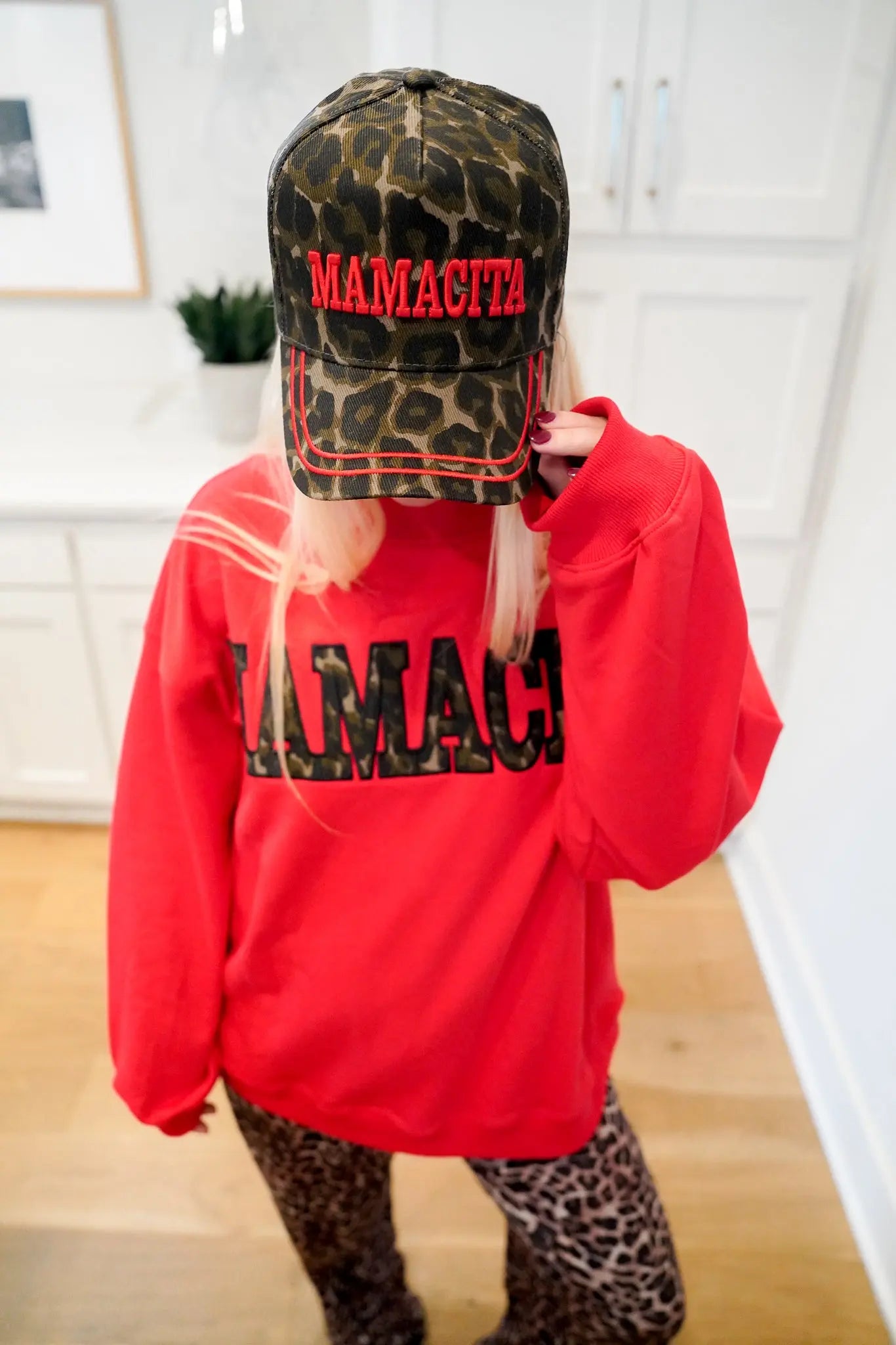 Mamacita - Leopard Vintage Hat by KenzKustomz, Southern lifestyle apparel detail photo 2