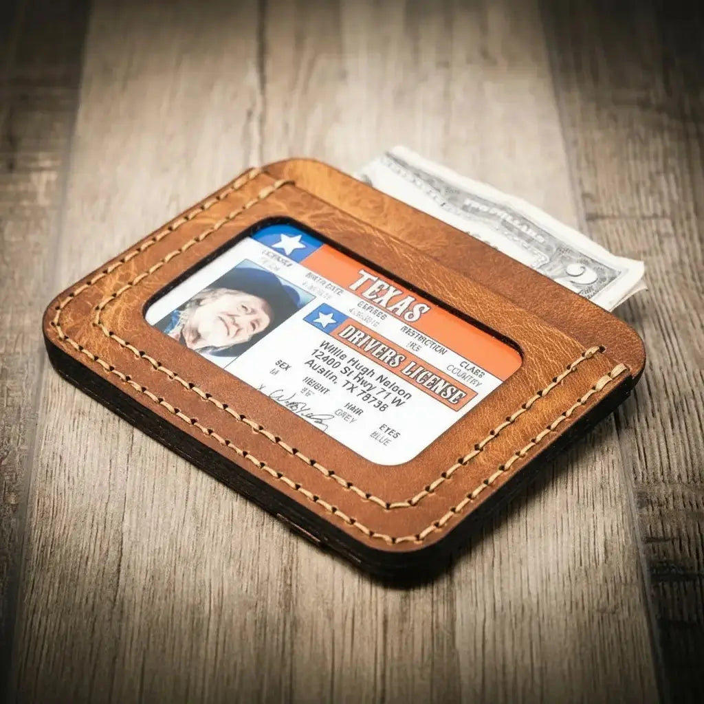 Mansfield Minimalist Wallet by Bull Sheath Leather, handmade leather goods detail photo 2