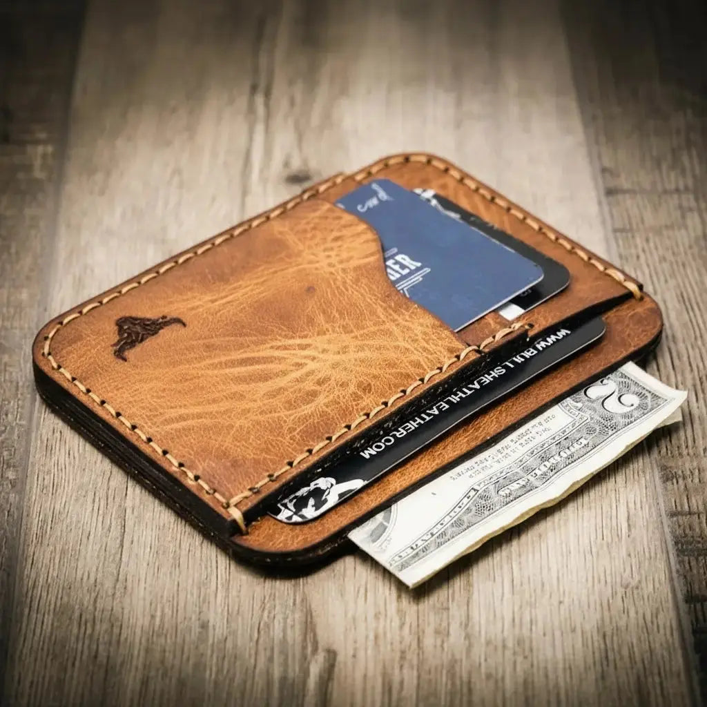 Mansfield Minimalist Wallet front exterior and hand-finished edges