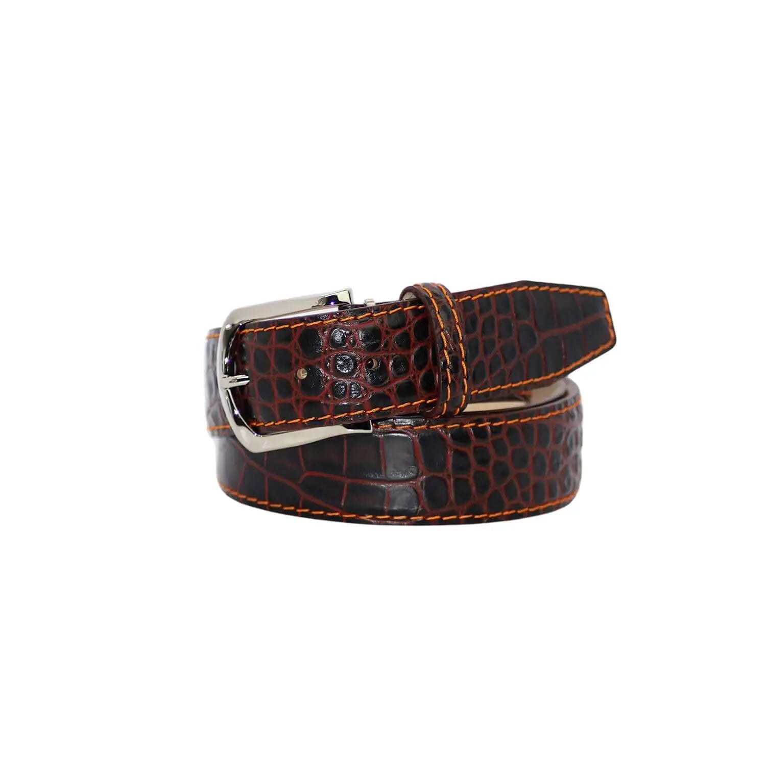 Maroon Vintage Misterioso Belt by Roger Ximenez: Bespoke Belts and Leather Accessories, handmade leather goods main product photo