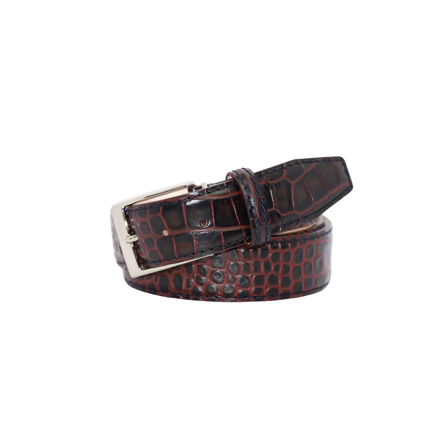 Maroon Vintage Misterioso Belt by Roger Ximenez: Bespoke Belts and Leather Accessories, handmade leather goods detail photo 2