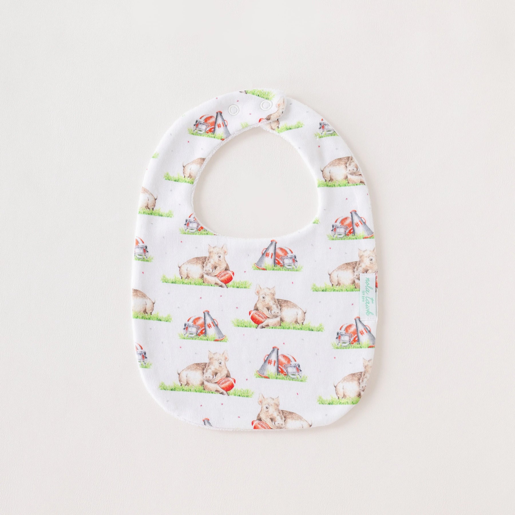 Mascot Mania in Arkansas Organic Cotton Baby Bib Nola Tawk