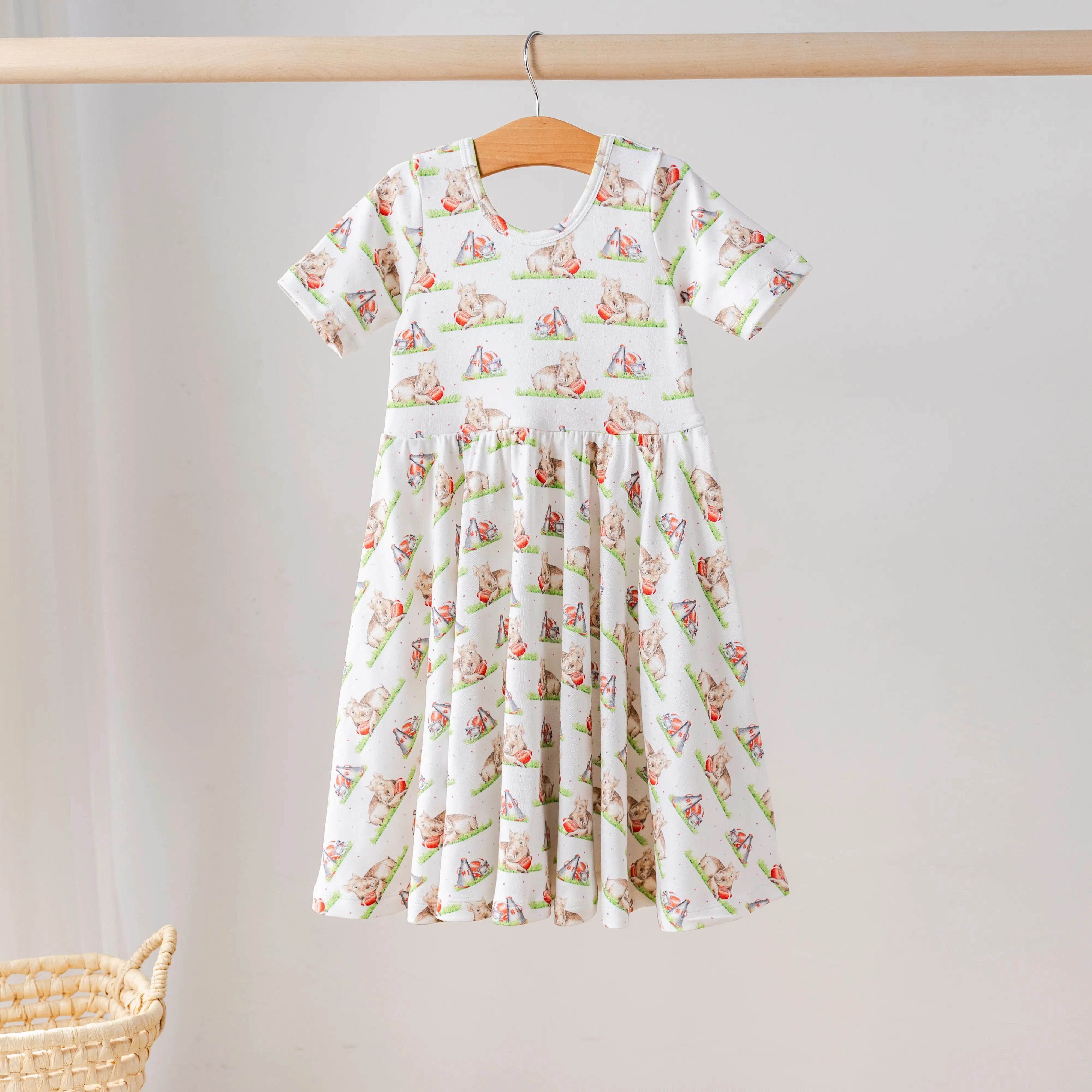 Mascot Mania in Arkansas Organic Cotton Dress for Kids Nola Tawk