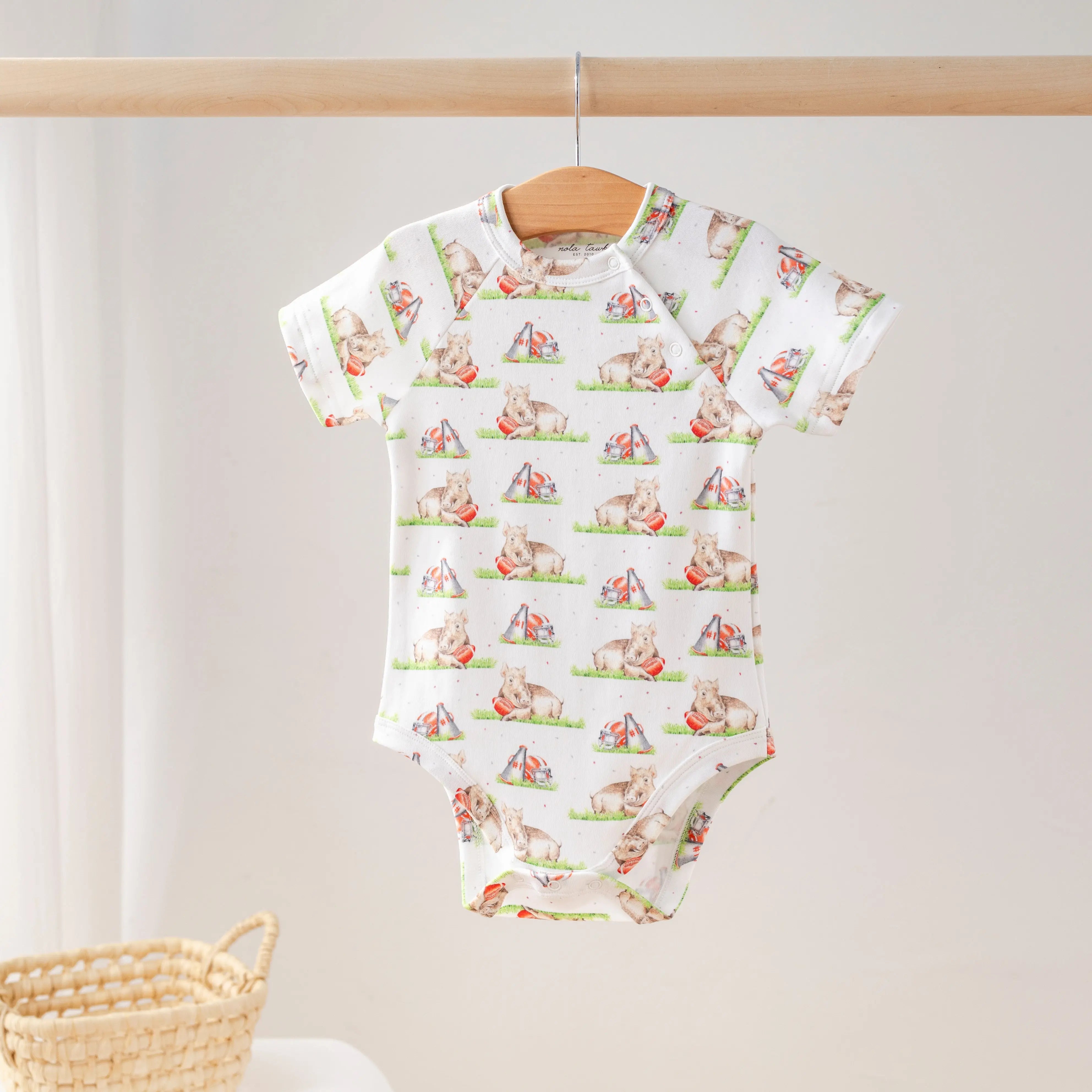 Mascot Mania in Arkansas Organic Cotton Onesie Nola Tawk