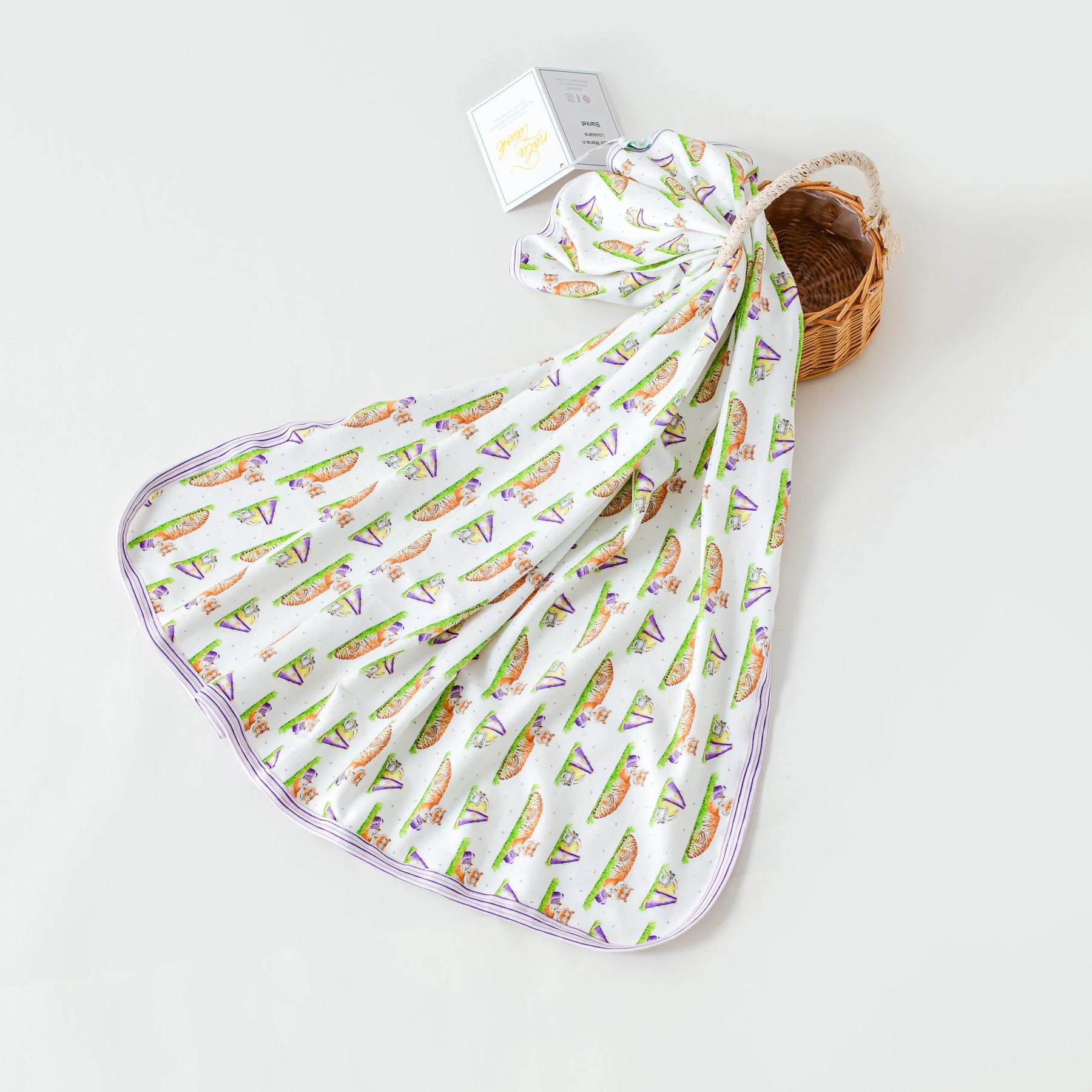 Mascot Mania in Louisiana Organic Cotton Baby Blanket Nola Tawk