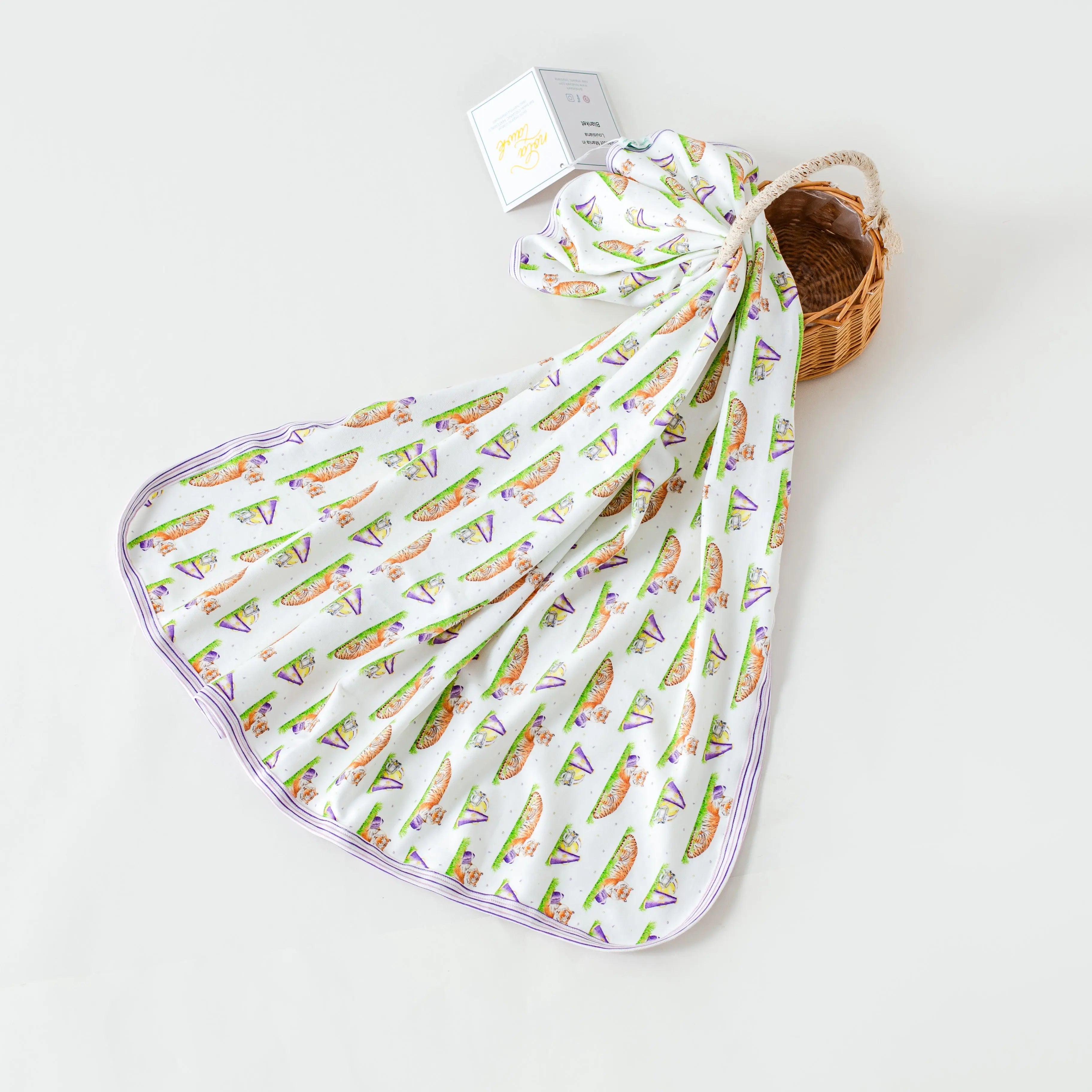 Mascot Mania in Louisiana Organic Cotton Baby Blanket by Nola Tawk, children's boutique clothing main product photo