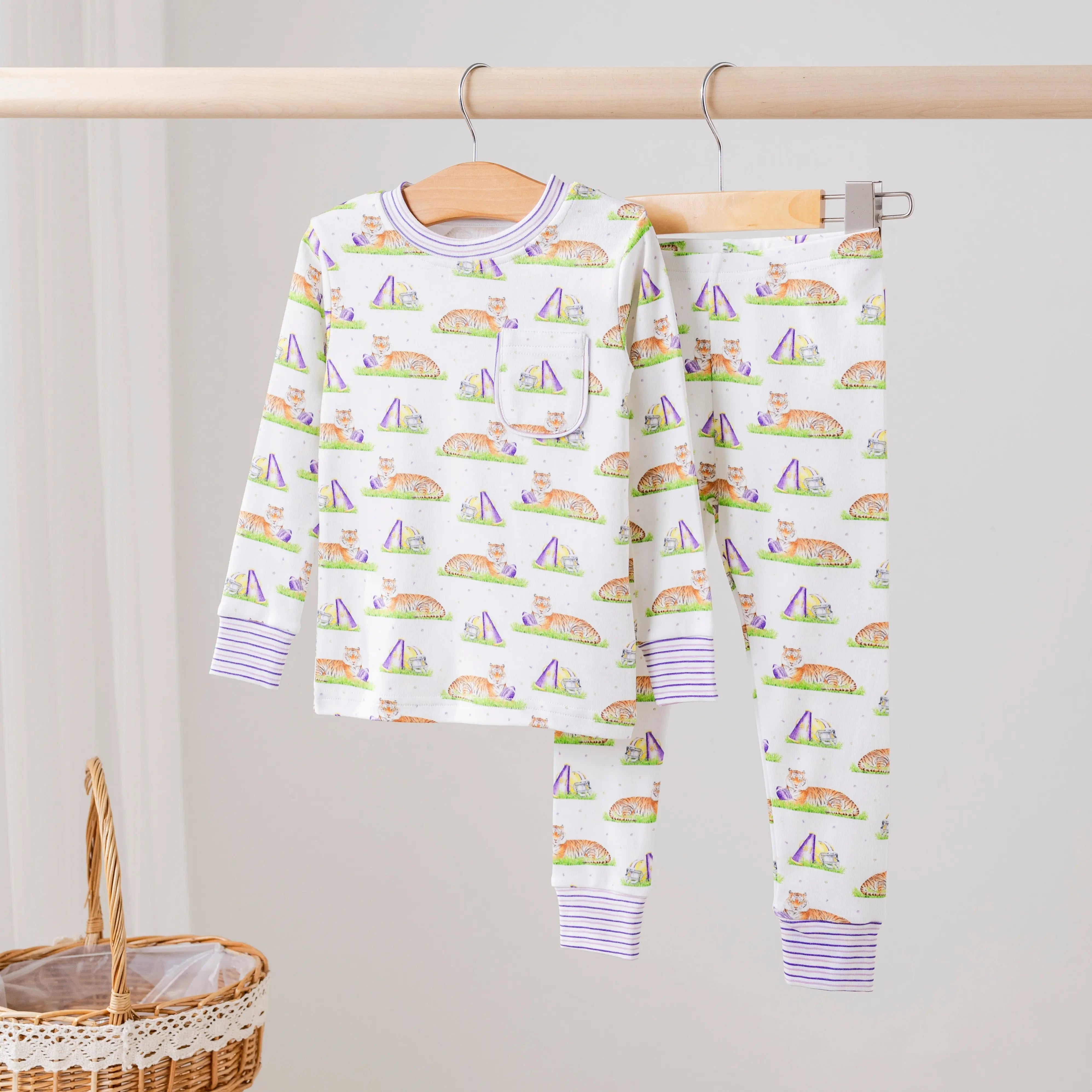Mascot Mania in Louisiana Organic Cotton Kids Pajamas by Nola Tawk, Southern food gift main product photo