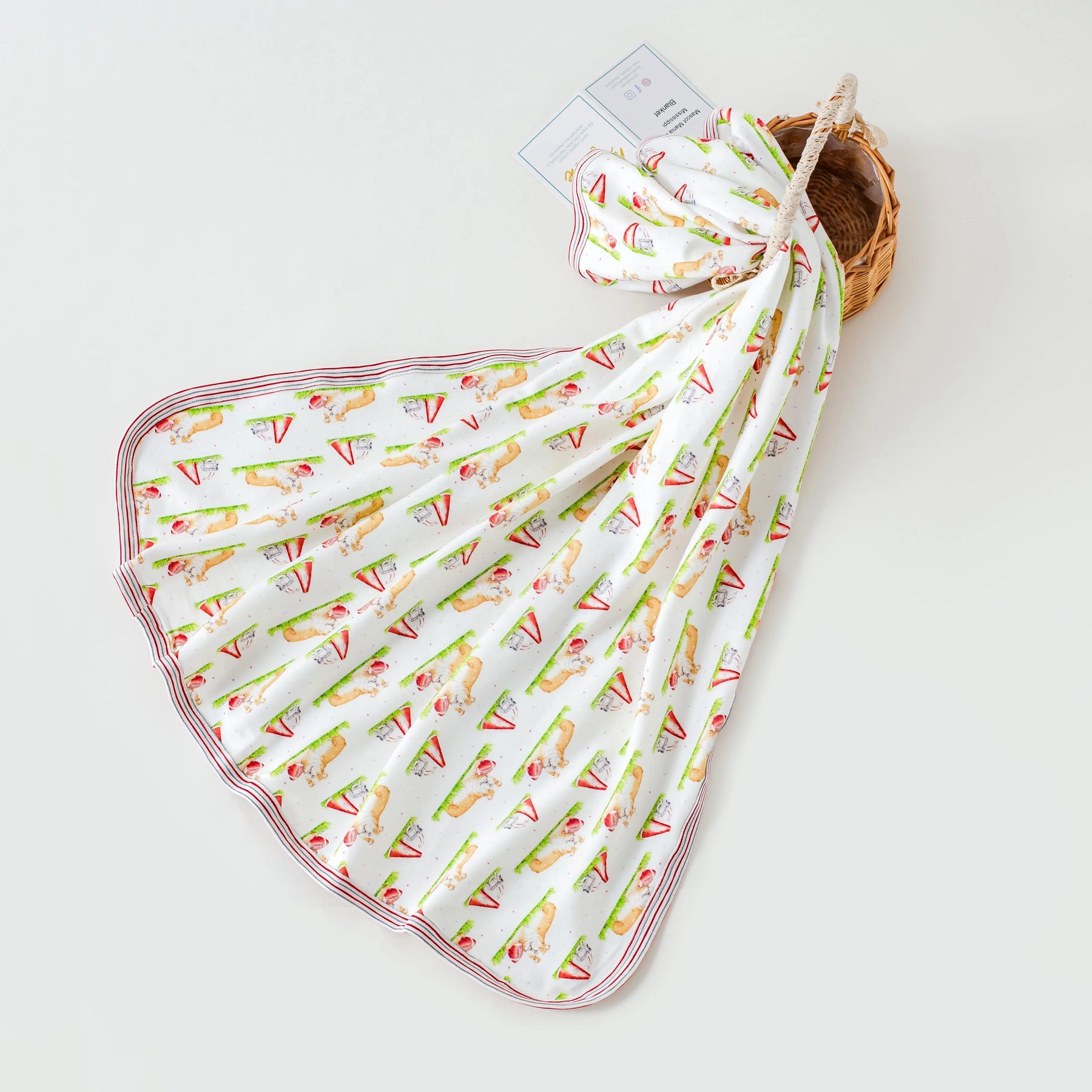 Mascot Mania in Mississippi Cotton Baby Blanket Nola Tawk