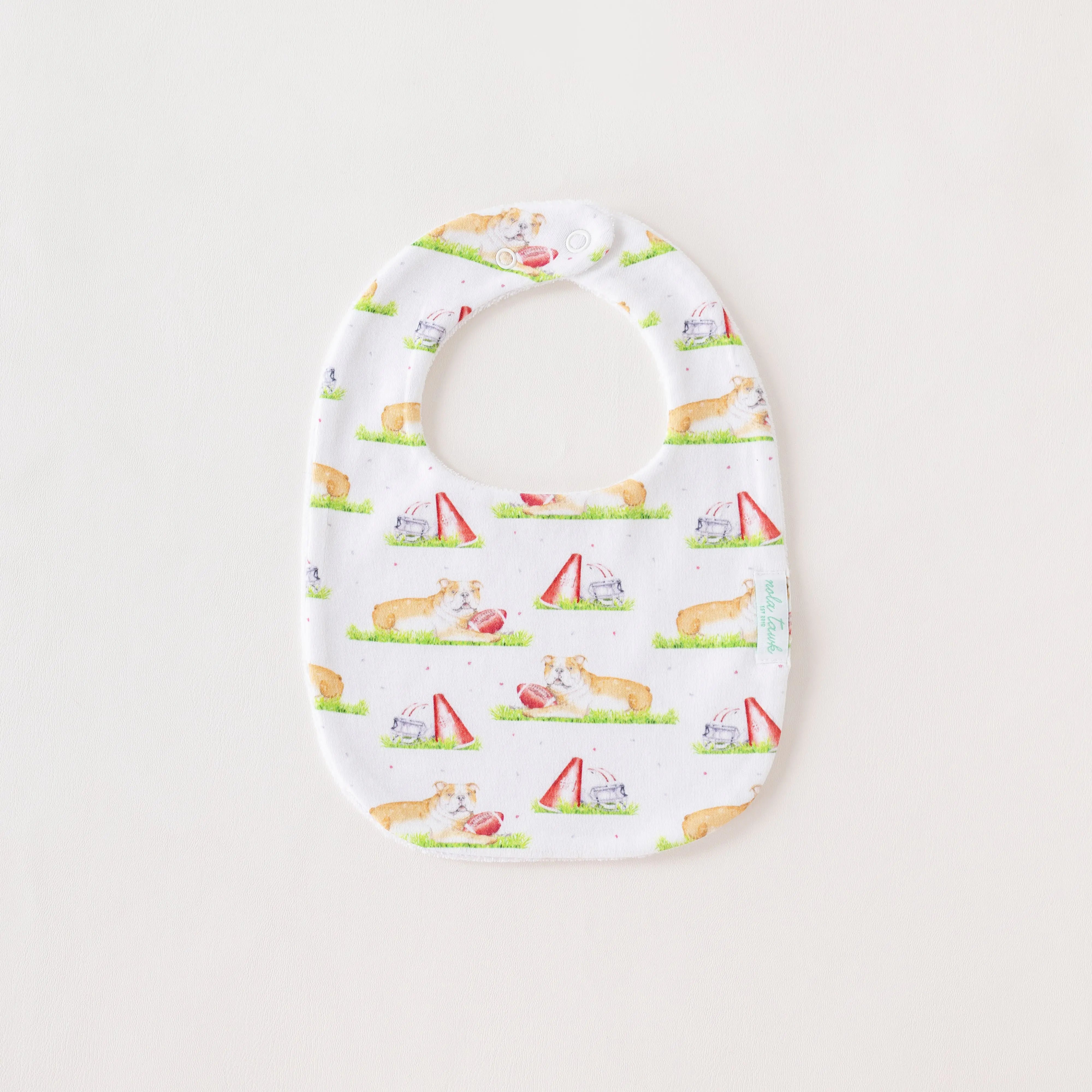 Mascot Mania in Mississippi Organic Cotton Baby Bib by Nola Tawk, children's boutique clothing main product photo