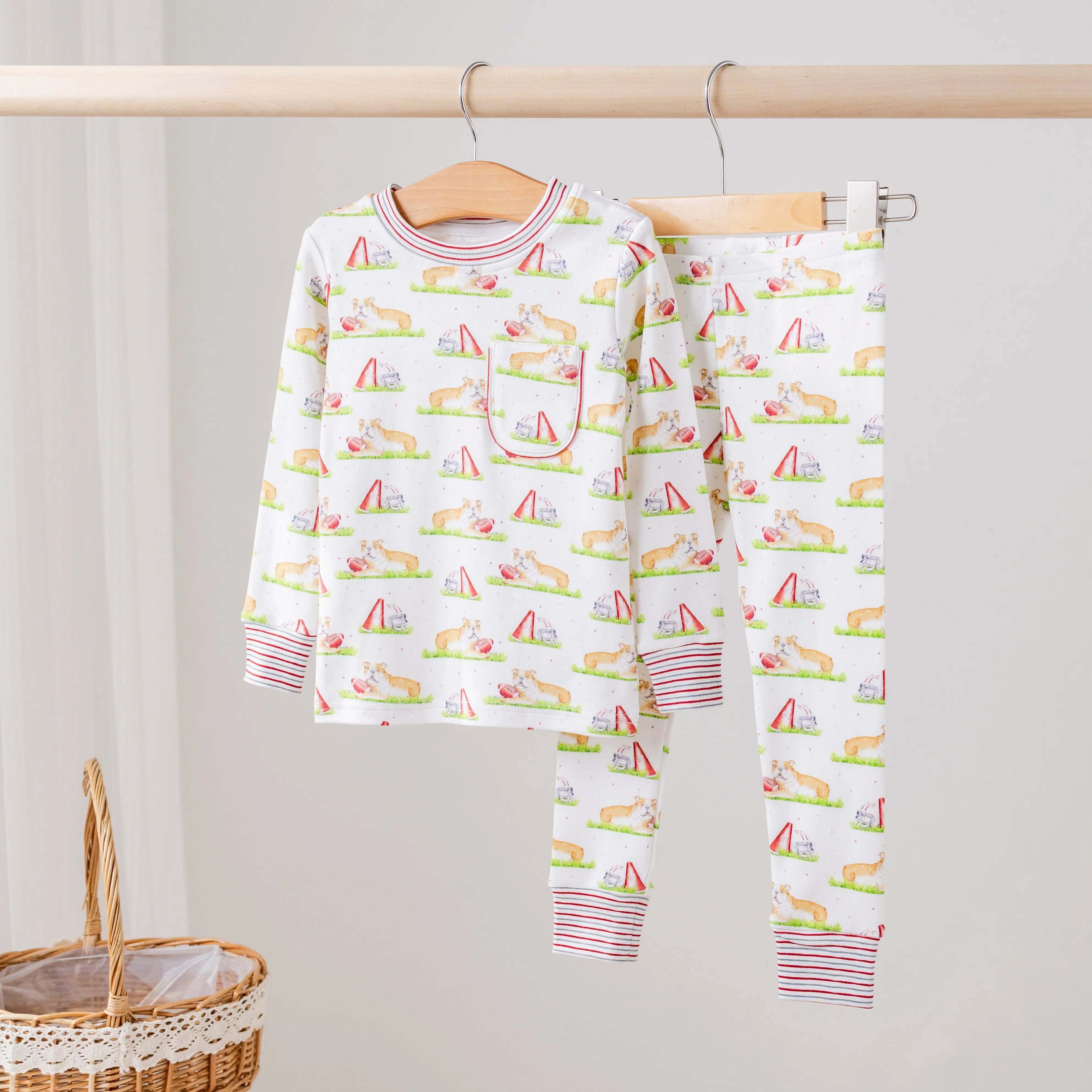Mascot Mania in Mississippi Organic Cotton Kids Pajamas by Nola Tawk, Southern food gift main product photo