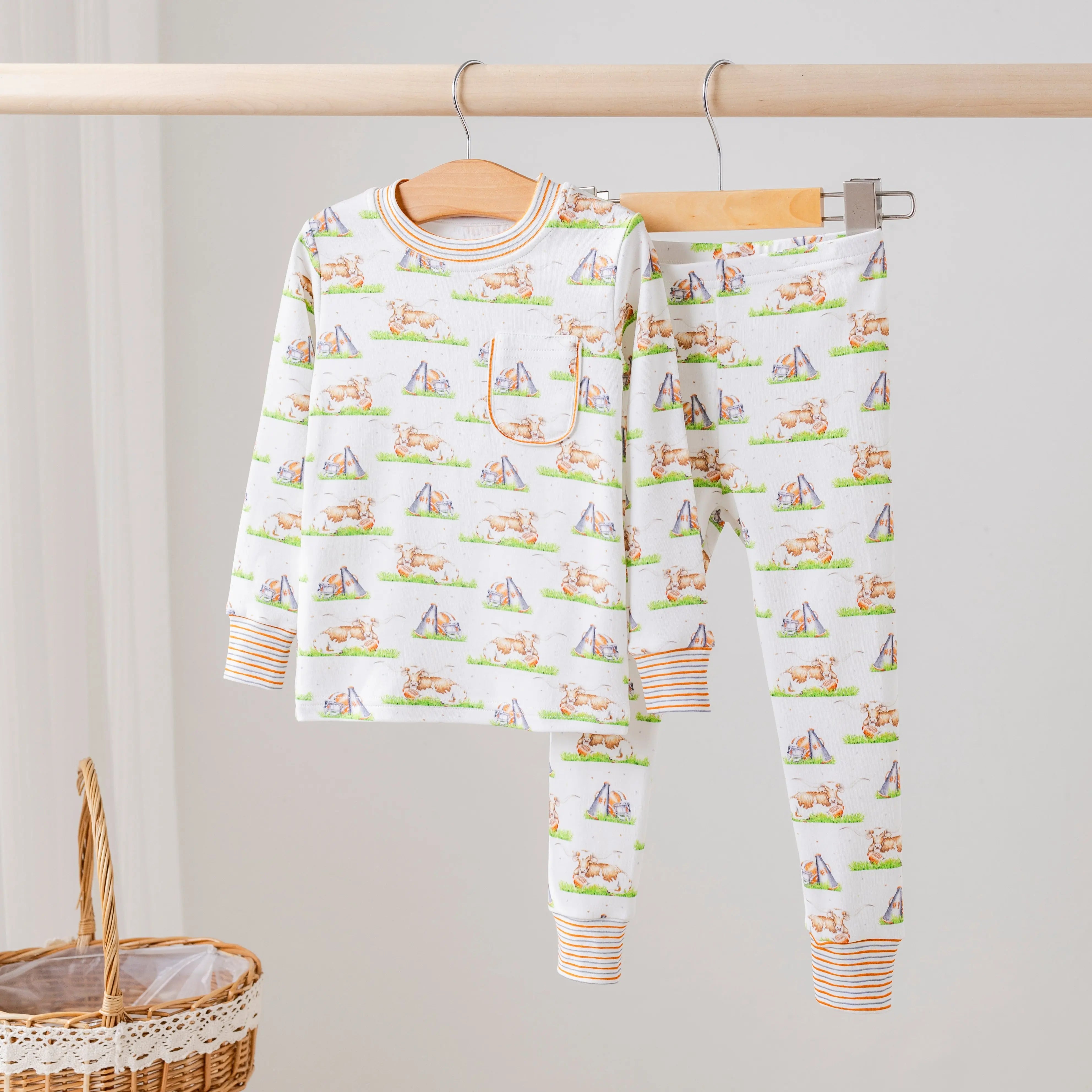 Mascot Mania in Texas Organic Cotton Kids Pajamas by Nola Tawk, Southern food gift main product photo