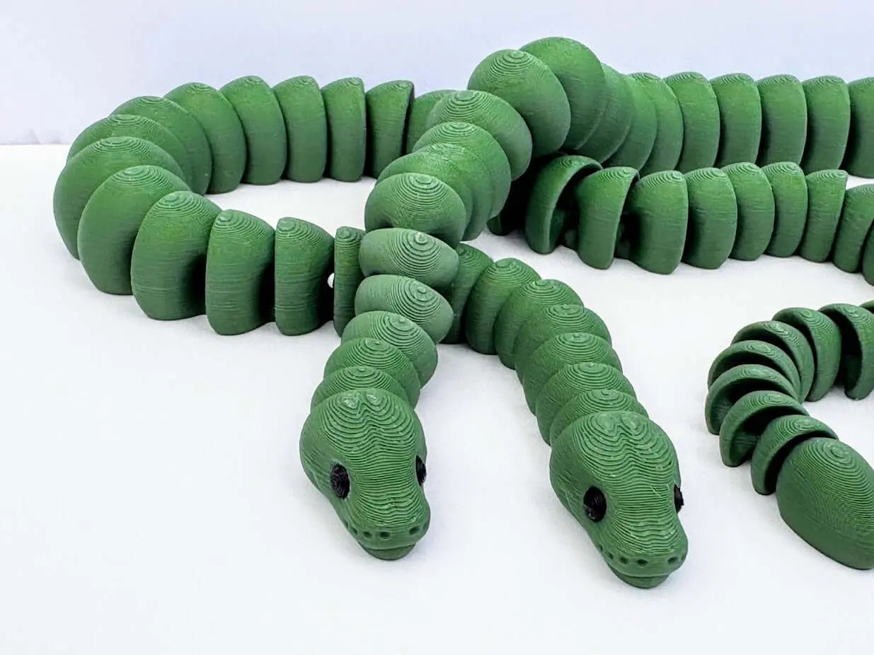 Matte Snake 3D Printed Fidget Toy | Large Reptile Sensory Toy by Mushroom Lady Co, paper gift detail photo 5