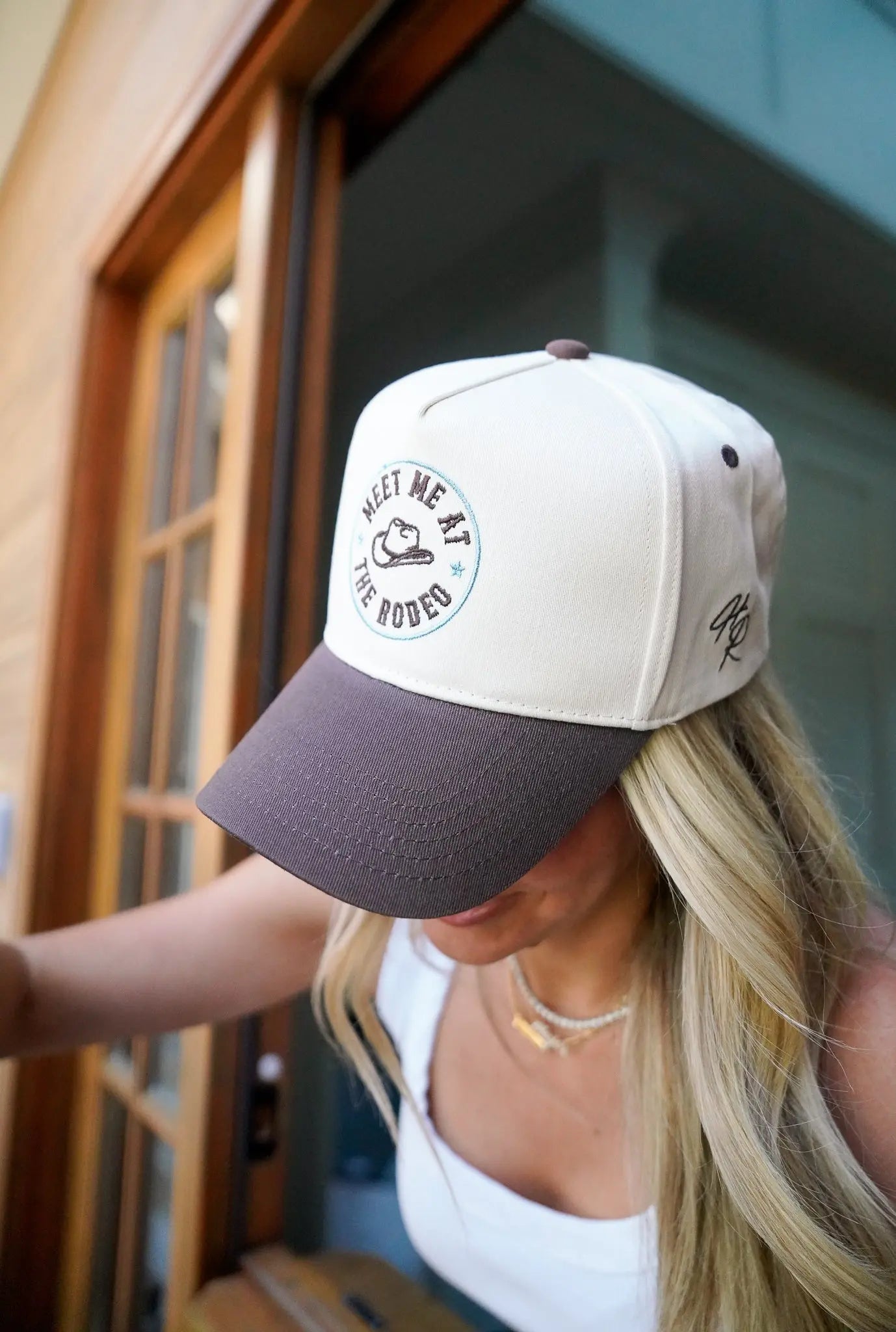 Meet me at the Rodeo - Brown Vintage Trucker Hat by KenzKustomz, Southern lifestyle apparel main product photo