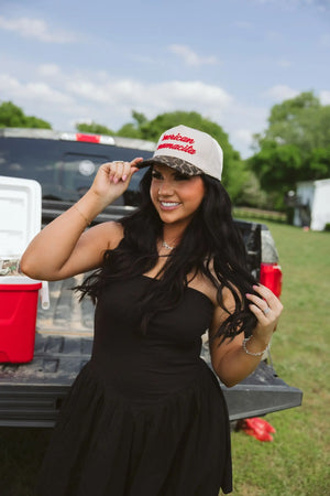 'Merican Mamacita - Leopard Vintage Trucker Hat by KenzKustomz, Southern lifestyle apparel main product photo