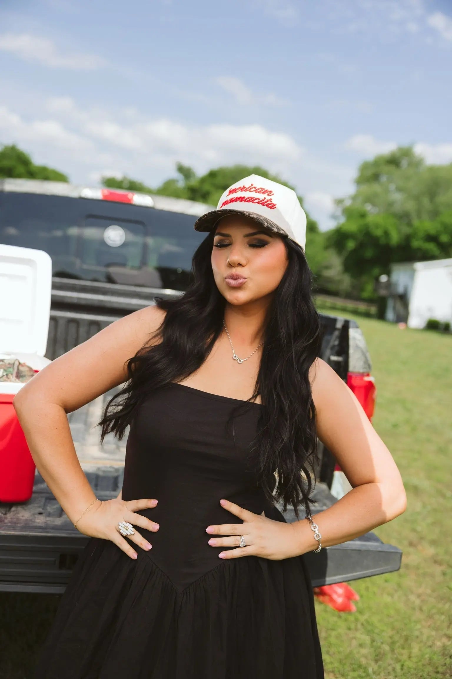'Merican Mamacita - Leopard Vintage Trucker Hat by KenzKustomz, Southern lifestyle apparel detail photo 2