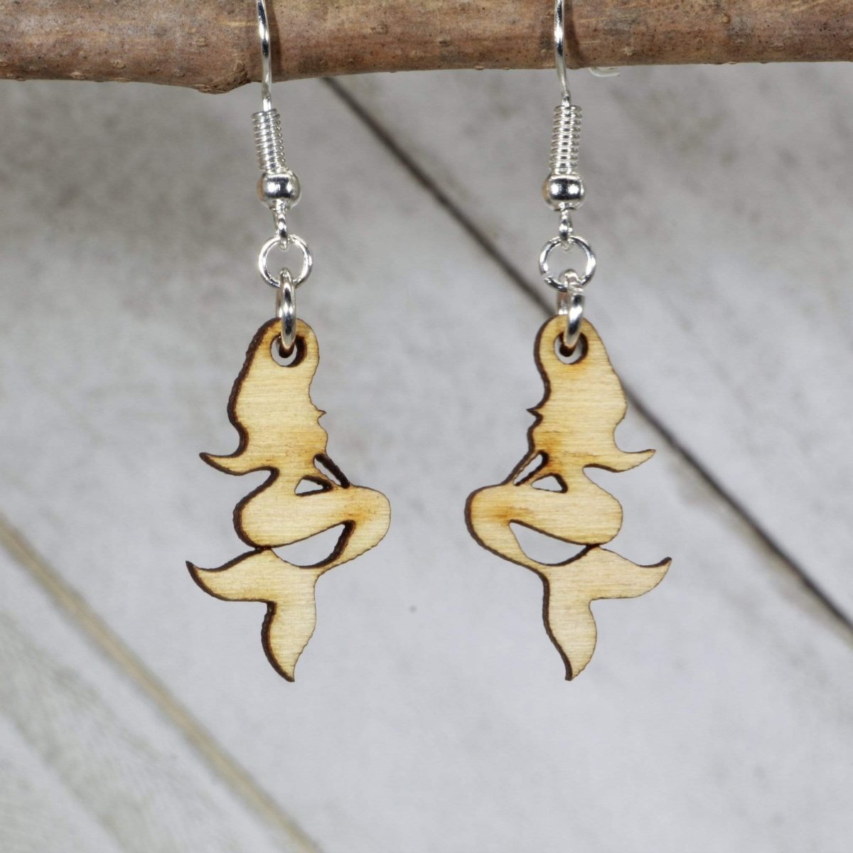 Mermaid Wooden Earrings | Ocean Fantasy Jewelry