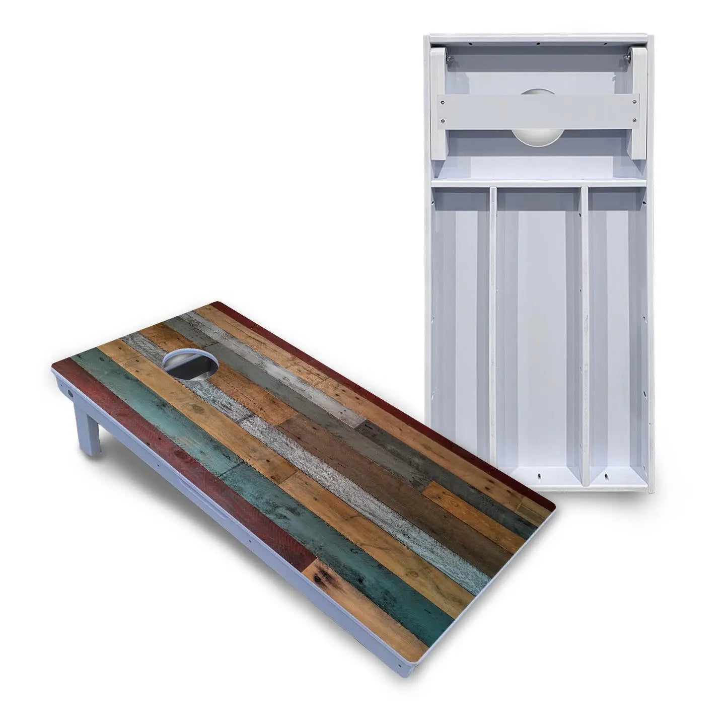 Metallic Wood Planks Cornhole Boards - All Weather Series by Cornhole Solutions, custom cornhole board main product photo